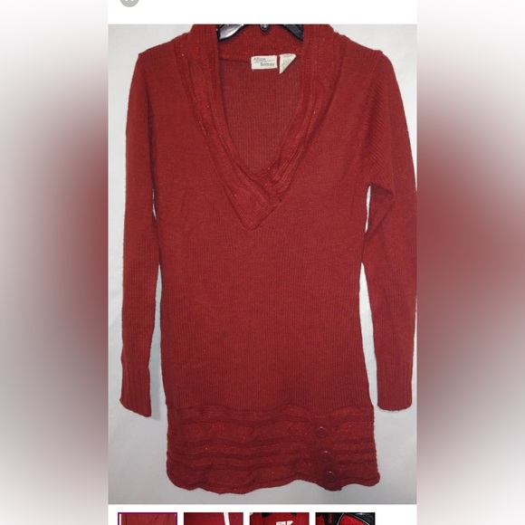 Allison Brittney Sweaters - Allison Brittney S Red Beautiful Sweater Tunic